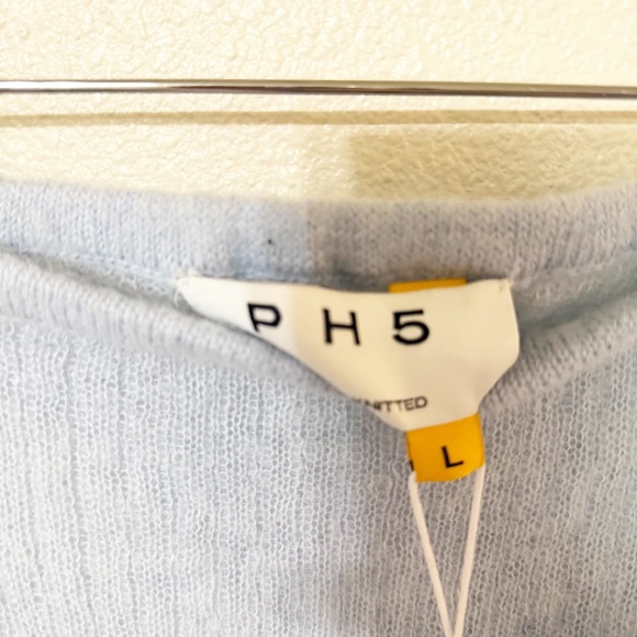 PH5 Ginny Alpaca Wavy Wire-Hem Knitted Midi Skirt in Dreamy Blue size large - Picture 10 of 13